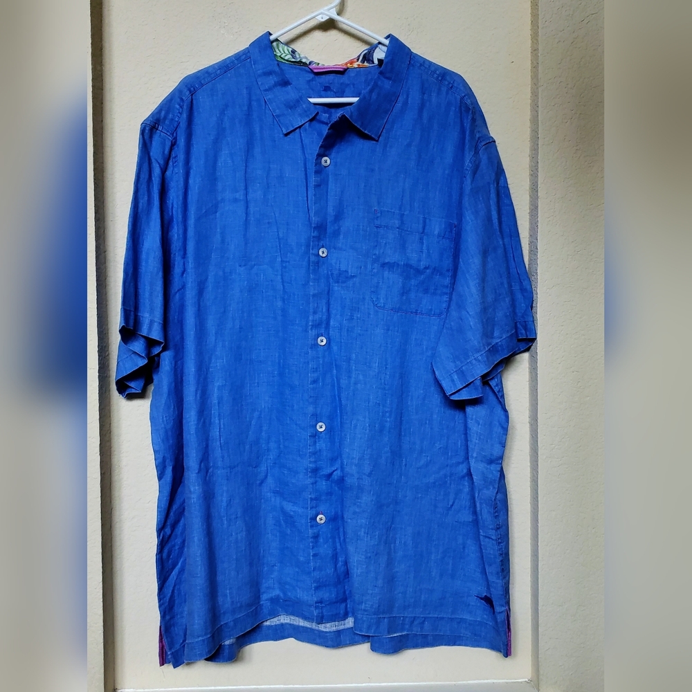 Tommy Bahama 100% Linen Resortwear Casual Button Down Shirt.  Size 3XL